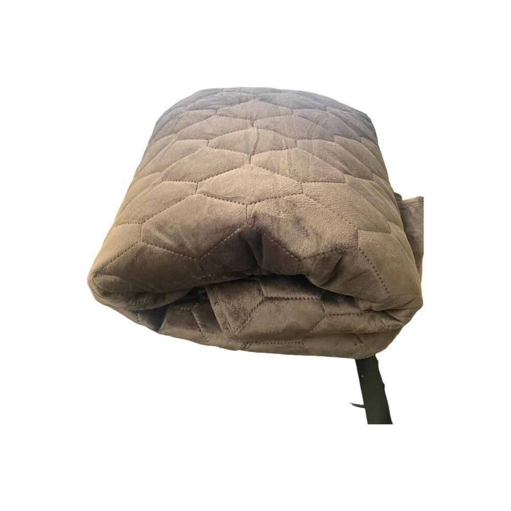 Home Reflections Micromink Pin-Sonic Loveseat Cover Chocolate